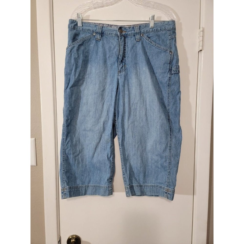 Lee Womens‎ Just Below The Waist Capri Jeans Blue light Wash sz 14M
